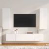 4 Piece TV Cabinet Set White Engineered Wood