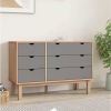 Drawer Cabinet OTTA Brown&Gray 44.7"x15.6"x28.7" Solid Wood Pine