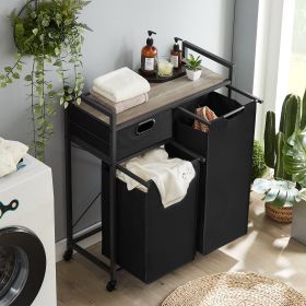 JHX Laundry Basket; Laundry Hamper with Drawer; 2 Laundry Sorter; with 2 Bags; 1 Storage Rack; (Grey; 28.15''L*13''W*35.8''H)