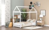 Twin Size Wooden House Bed; White(New)