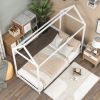 Twin Size Wooden House Bed; White(New)