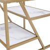 Golden Side Table;  End Table with Storage Shelf;  Tempered Glass Coffee Table with Metal Frame for Living Room&Bed Room