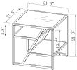 Golden Side Table;  End Table with Storage Shelf;  Tempered Glass Coffee Table with Metal Frame for Living Room&Bed Room