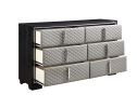ACME Nicola DRESSER Silver PU & Black Finish BD01430