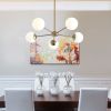Modern American style chandelier-white-glass lampshade -5 bulbs