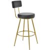 Modern 30inch Bar Stools, Bar Dining Chairs with Velvet Upholstered Back and Seat Cushions for Dining Room, Home Bar, Set of 2