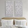 Botanical Panel Distressed Carved Wood 2-piece Wall Decor Set