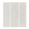 White Mandala Triptych 3-piece Dimensional Resin Canvas Wall Art Set