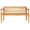Batavia Bench 48.4" Solid Mahogany Wood Light Brown
