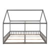 Twin Size House Platform Beds; Two Shared Beds; Gray