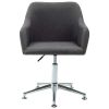 Swivel Office Chair Dark Gray Fabric