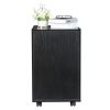 FCH Black Wood Grain Density Board Three Drawers Wooden Filing Cabinet