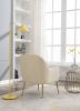 Modern Ergonomics Soft Velvet Fabric Material Accent Chair With Gold Legs And Adjustable Feet Screws For Indoor Home Living Room; Cream White