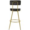 Modern 30inch Bar Stools, Bar Dining Chairs with Velvet Upholstered Back and Seat Cushions for Dining Room, Home Bar, Set of 2