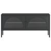 TV Cabinet Black 41.3"x13.8"x19.7" Glass and Steel