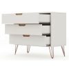 Manhattan Comfort Rockefeller Mid-Century- Modern Dresser with 3-Drawers in