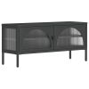TV Cabinet Black 41.3"x13.8"x19.7" Glass and Steel