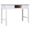 Writing Desk White 43.3"x17.7"x29.9" Wood
