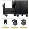FCH Black Wood Grain Density Board Three Drawers Wooden Filing Cabinet