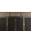 48" Wide 4 Doors Modern Sideboard with 3 Top Drawers; Freestanding Sideboard Storage Cabinet Entryway Floor Cabinet for Living Room Office Bedroom