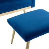 COOLMORE Velvet Accent Chair with Adjustable Armrests and Backrest; Button Tufted Lounge Chair; Single Recliner Armchair with Ottoman