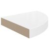Floating Corner Shelves 2 pcs High Gloss White 9.8"x9.8"x1.5" MDF