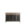 48" Wide 4 Doors Modern Sideboard with 3 Top Drawers; Freestanding Sideboard Storage Cabinet Entryway Floor Cabinet for Living Room Office Bedroom