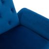 COOLMORE Velvet Accent Chair with Adjustable Armrests and Backrest; Button Tufted Lounge Chair; Single Recliner Armchair with Ottoman