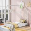 Twin Size House Bed Wood Bed; White(OLD SKU:WF281435AAK)