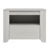 Off White Simple Style Manufacture Wood Nightstand with Gray Wood Grain Sticker Surfaces One Drawer for Bedroom Guest Room Children's Room