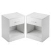 2pcs Night Stands with Drawer White