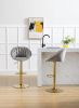 COOLMORE Swivel Bar Stools Set of 2 Adjustable Counter Height Chairs with Footrest for Kitchen; Dining Room 2PC/SET