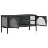 TV Cabinet Black 41.3"x13.8"x19.7" Glass and Steel