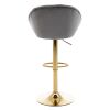 COOLMORE Swivel Bar Stools Set of 2 Adjustable Counter Height Chairs with Footrest for Kitchen; Dining Room 2PC/SET