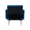 COOLMORE Velvet Accent Chair with Adjustable Armrests and Backrest; Button Tufted Lounge Chair; Single Recliner Armchair with Ottoman