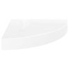Floating Corner Shelves 2 pcs High Gloss White 9.8"x9.8"x1.5" MDF
