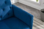 COOLMORE Velvet Accent Chair with Adjustable Armrests and Backrest; Button Tufted Lounge Chair; Single Recliner Armchair with Ottoman