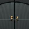 Black Storage Cabinet with Glass Door; Sideboard Buffet Cabinet for Kitchen; Dining Room