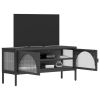 TV Cabinet Black 41.3"x13.8"x19.7" Glass and Steel