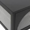 TV Cabinet Black 41.3"x13.8"x19.7" Glass and Steel