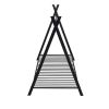 Tent Bed Frame Twin Size Metal Floor Play House Bed with Slat for Kids Girls Boys ; No Box Spring Needed Black