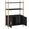 Highboard Black 31.5"x15.7"x47.6" Engineered Wood