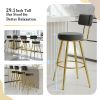 Modern 30inch Bar Stools, Bar Dining Chairs with Velvet Upholstered Back and Seat Cushions for Dining Room, Home Bar, Set of 2