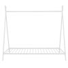 House Bed Tent Bed Frame Twin Size Metal Floor Play House Bed with Slat for Kids Girls Boys ; No Box Spring Needed White
