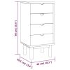 Drawer Cabinet OTTA 18.1"x15.6"x35.4" Solid Wood Pine