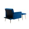 COOLMORE Velvet Accent Chair with Adjustable Armrests and Backrest; Button Tufted Lounge Chair; Single Recliner Armchair with Ottoman
