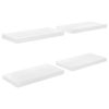 Floating Wall Shelves 4 pcs High Gloss White 19.7"x9.1"x1.5" MDF