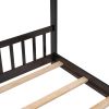 Full Size House Bed Wood Bed; Espresso