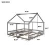 Twin Size House Platform Beds; Two Shared Beds; Gray