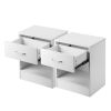 2pcs Night Stands with Drawer White